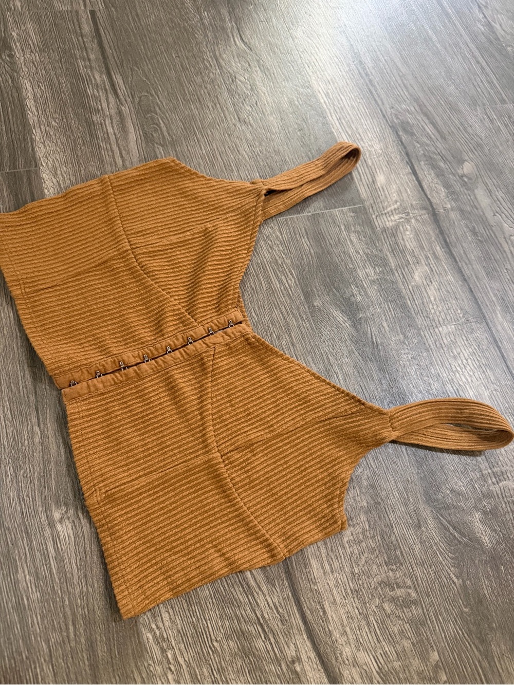 Pacsun Rust Ribbed Square Neck Tank Top